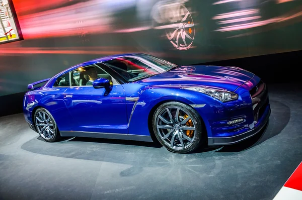 MOSCOW, RUSSIA - AUG 2012: NISSAN GT-R R35 presented as world premiere at the 16th MIAS Moscow International Automobile Salon on August 30, 2012 in Moscow, Russia — Stockfoto