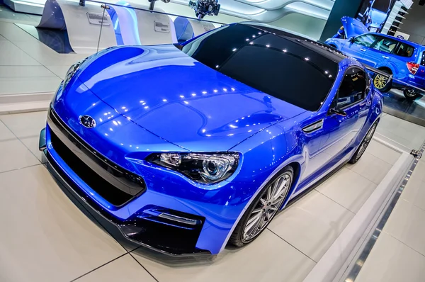 MOSCOW, RUSSIA - AUG 2012: SUBARU BRZ presented as world premiere at the 16th MIAS Moscow International Automobile Salon on August 30, 2012 in Moscow, Russia — ストック写真