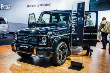 MOSCOW, RUSSIA - AUG 2012: MERCEDES-BENZ G-CLASS AMG W463 presented as world premiere at the 16th MIAS Moscow International Automobile Salon on August 30, 2012 in Moscow, Russia