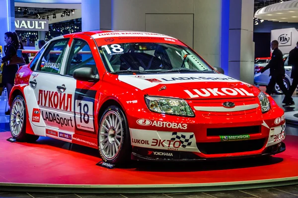 MOSCOW, RUSSIA - AUG 2012: LADA GRANTA SPORT LUKOIL presented as — ストック写真