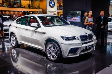 MOSCOW, RUSSIA - AUG 2012: BMW X6 M E71 presented as world premiere at the 16th MIAS Moscow International Automobile Salon on August 30, 2012 in Moscow, Russia