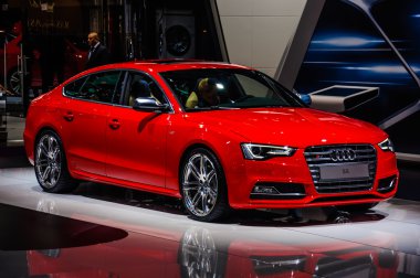 MOSCOW, RUSSIA - AUG 2012: AUDI S5 SPORTBACK presented as world  clipart