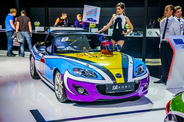MOSCOW, RUSSIA - AUG 2012: MAZDA MX-5 3RD GENERATION presented as world premiere at the 16th MIAS Moscow International Automobile Salon on August 30, 2012 in Moscow, Russia — Stockfoto