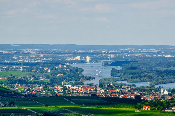 Fiume Rhein, Ruedesheim, Renania-Palatinato, Germania — Foto Stock