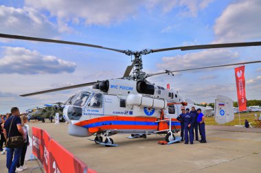 MOSCOW, RUSSIA - AUG 2015: Emergency helicopter Ka-32 Helix pres