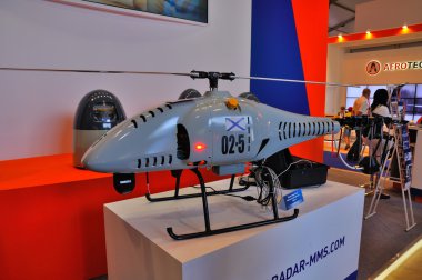 MOSCOW, RUSSIA - AUG 2015: UAV Mobile radar system presented at