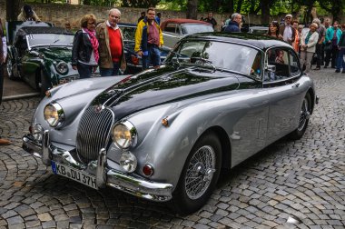 FULDA, GERMANY - MAI 2013: Jaguar XK150 sports coupe retro car o