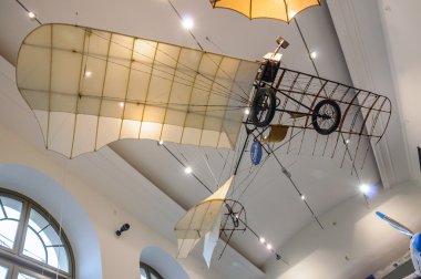 DRESDEN, GERMANY - MAI 2015: ancient flying machine with propell