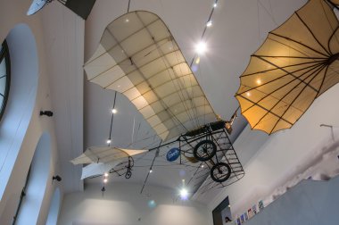 DRESDEN, GERMANY - MAI 2015: ancient flying machine with propell