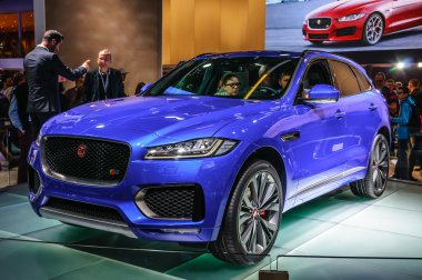 FRANKFURT - SEPT 2015: Jaguar F-Pace CX-17 Sport RS presented at
