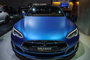 FRANKFURT - SEPT 2015: Tesla Model S Brabus presented at IAA Int