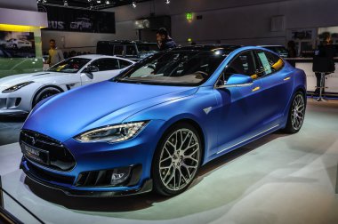 FRANKFURT - SEPT 2015: Tesla Model S Brabus presented at IAA Int