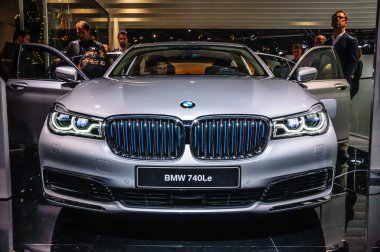 FRANKFURT - SEPT 2015: BMW 740Le presented at IAA International