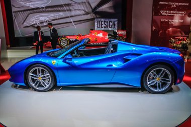 FRANKFURT - SEPT 2015: Ferrari 488 Spider presented at IAA Inter