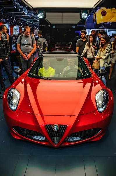 FRANKFURT - SEPT 2015: Alfa Romeo 4C presented at IAA Internatio — Stock Fotó