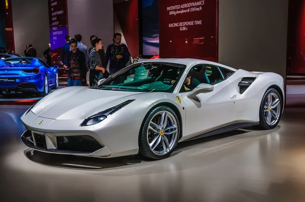 FRANKFURT - SEPT 2015: Ferrari 488GT8 presented at IAA Internati — Stock Photo, Image