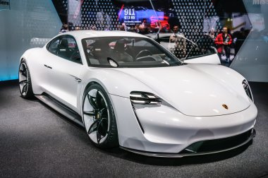 FRANKFURT - SEPT 2015: Porsche Mission E Concept presented at IA