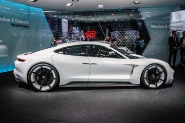 FRANKFURT - SEPT 2015: Porsche Mission E Concept presented at IA