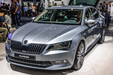 FRANKFURT - SEPT 2015: Skoda Superb Sportline presented at IAA I
