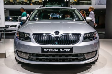 FRANKFURT - SEPT 2015: Skoda Octavia G-Tec presented at IAA Inte