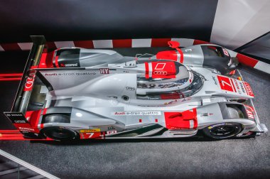 FRANKFURT - SEPT 2015: Audi R18 e-tron quattro presented at IAA