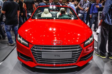 FRANKFURT - SEPT 2015: Audi TTS presented at IAA International M clipart