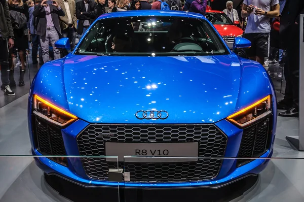 FRANKFURT - SEPT 2015: Audi R8 V10 presented at IAA Internationa — Stok fotoğraf