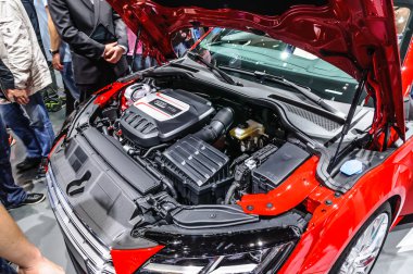 FRANKFURT - SEPT 2015: Audi TTS presented at IAA International M clipart