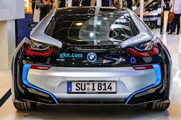 FRANKFURT - SEPTIEMBRE 2015: BMW i8 presentado en IAA International Mot — Foto de Stock