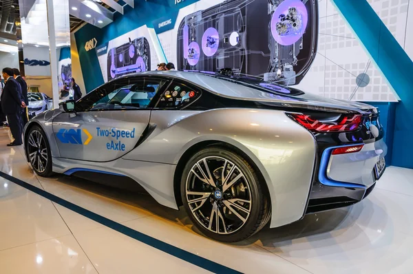 FRANKFURT - SEPT 2015: BMW i8 presented at IAA International Mot — Stok fotoğraf