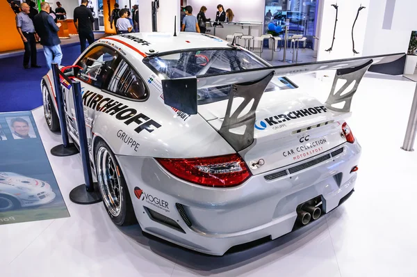 FRANKFURT - SEPT 2015: Porsche 911 997 GT3 RSR presented at IAA Stock Picture