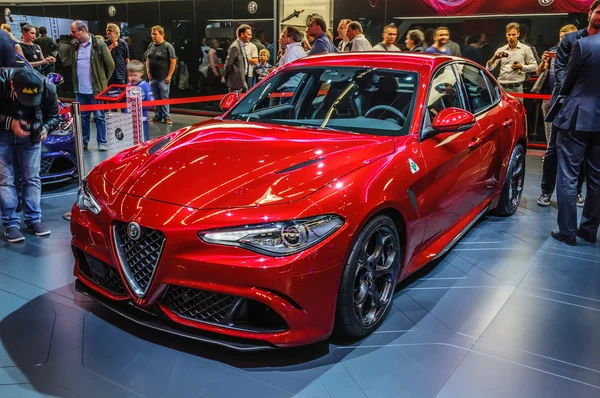 FRANKFURT - SEPT 2015: Alfa Romeo Giulia presented at IAA Intern — Stock Photo, Image