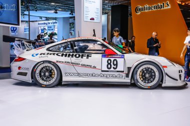 FRANKFURT - SEPT 2015: Porsche 911 997 GT3 RSR presented at IAA