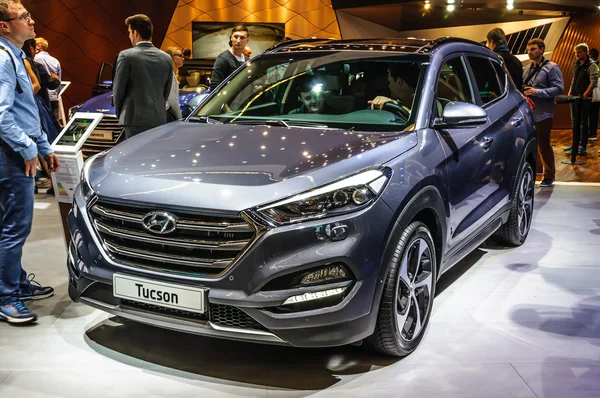 FRANKFURT - SEPT 2015: Hyundai Tucson presented at IAA Internati — Stockfoto