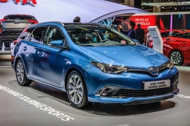FRANKFURT - SEPT 2015: Toyta Auris Hybrid Touring Sports present