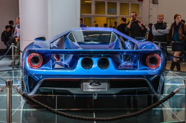 FRANKFURT - SEPT 2015: Ford GT supercar concept presented at IAA