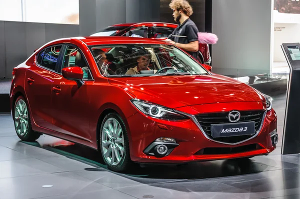 FRANKFURT - SEPT 2015: Mazda3 presented at IAA International Mot — Stok fotoğraf