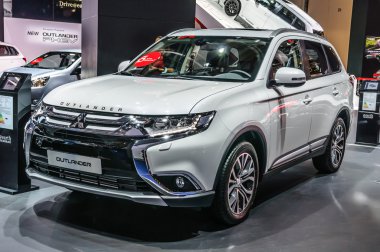 FRANKFURT - SEPT 2015: Mitsubishi Outlander presented at IAA Int