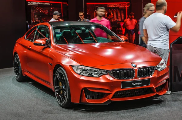 FRANKFURT - SEPT 2015: BMW M4 presented at IAA International Mot — Stok fotoğraf