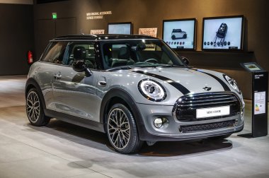 FRANKFURT - SEPT 2015: Mini Cooper 3 Door presented at IAA Inter