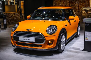 FRANKFURT - SEPT 2015: Mini Cooper 3 Door presented at IAA Inter