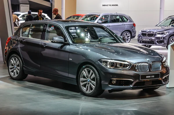 FRANKFURT - SEPT 2015: BMW 118i presented at IAA International M — Stock Photo, Image