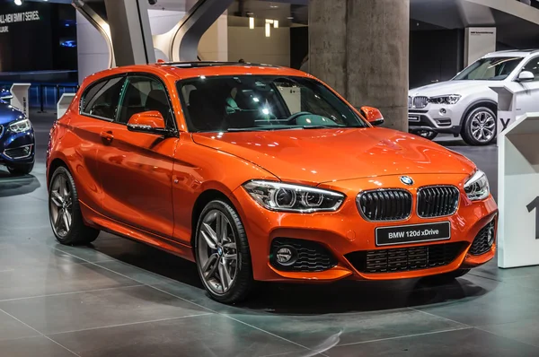 FRANKFURT - SEPT 2015: BMW 120d xDrive presented at IAA Internat — 图库照片