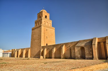 Antik Ulu Cami, Kairouan, Sahra Çölü, Tunus, Afrika,