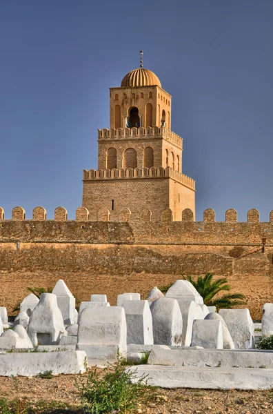 Antigo cemitério muçulmano, Grande Mesquita, Kairouan, Deserto do Saara , — Fotografia de Stock