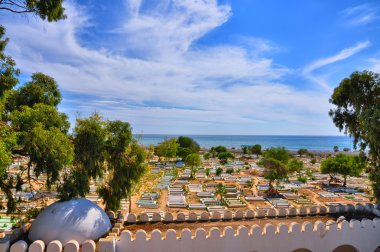 Medina, Hammamet, Tunus, Akdeniz S yakınındaki antik mezarlığı