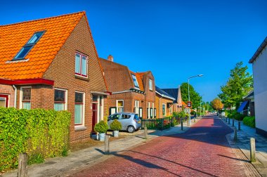 tipik Hollanda aile evleri. Hollanda modern mimari,