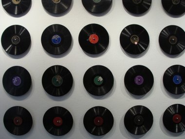 Vinil kayıtlar ile duvar