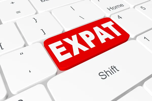 Botão "Expat" no teclado — Fotografia de Stock