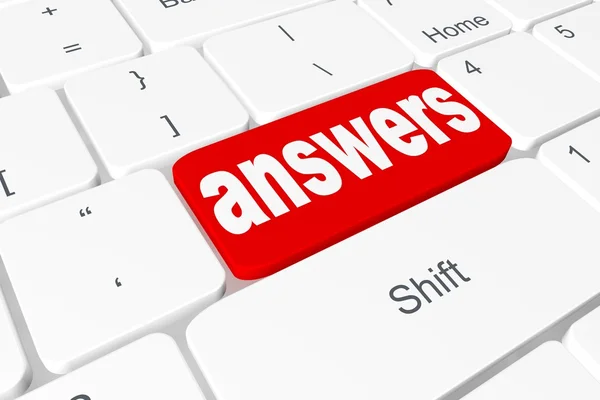 Button "answers" on keyboard — Stock Photo, Image